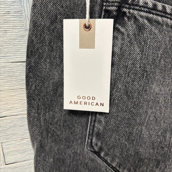 Good American Womens 12/31 Jeans 90's Black‎ Light Wash High-Rise Straight Leg - Picture 4 of 7